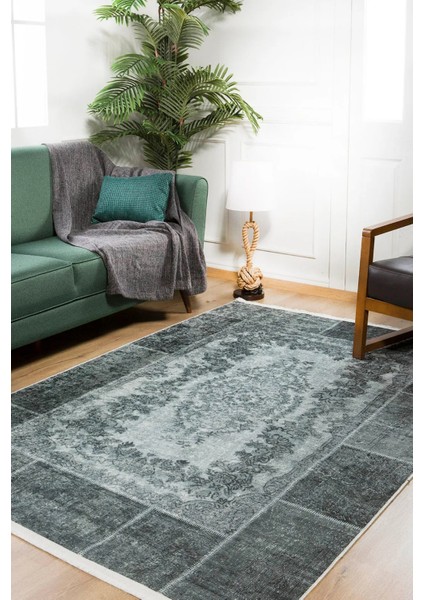 Xinning Gri Patchwork Dijital Baskı Halı