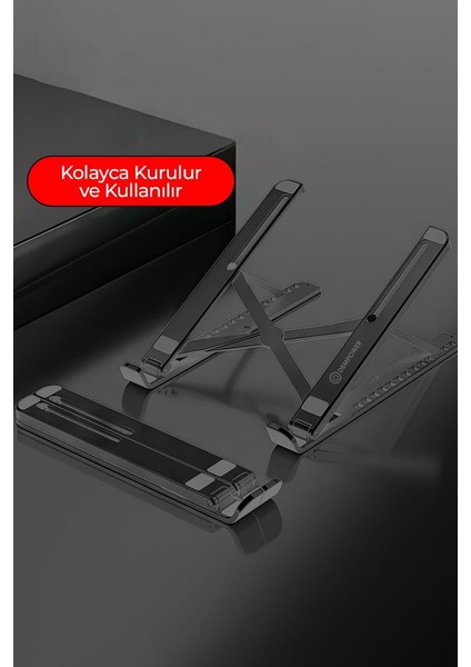 Ayarlanabilir Ayaklı Laptop + Telefon Standı