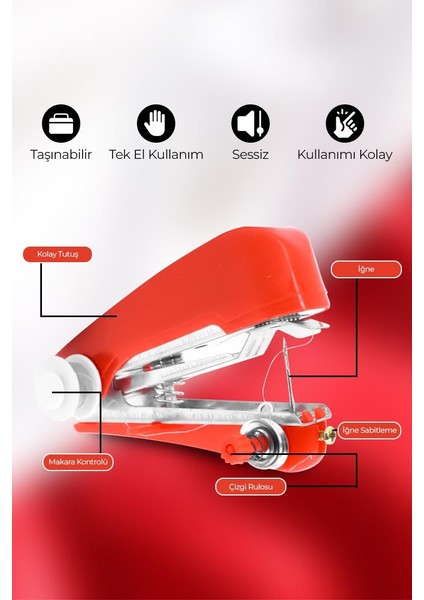 Seyahat Tipi Mini El Dikiş Makinesi