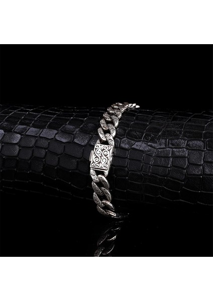 925 Ayar Gümüş Desen Motifli Erkek Bileklik fiyatları