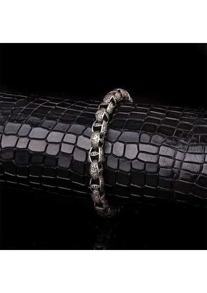 925 Ayar Gümüş Desen Motifli Erkek Bileklik modelleri