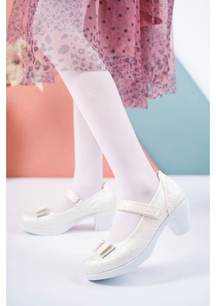 Topuklu Sedef Sarmaşık Kız Çocuk Ayakkabı