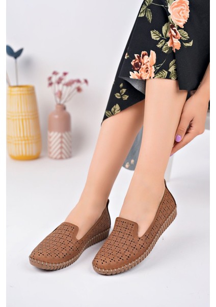 Ortopedik Ped Lazerli Taba Kadın Ayakkabı modelleri