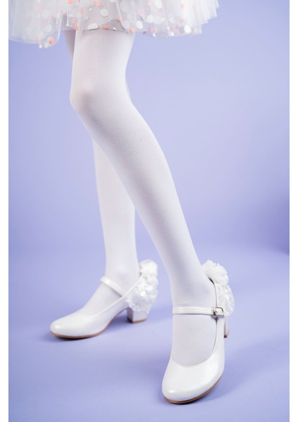 Topuklu Beyaz Rugan Kız Çocuk Ayakkabı modelleri
