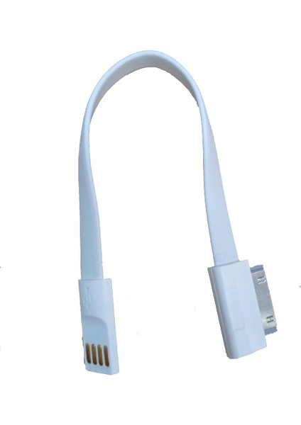 Iphone 1,2,3,4 Kablo Iphone 3 Kablo Ipod ,ipad Kablo 90 Derece (Beyaz)
