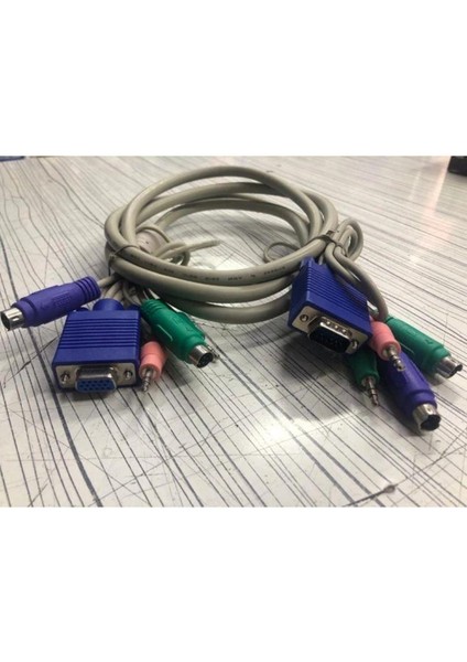 2 Metre Dişi Erkek Kvm Kablo 2 Metre Erkek Dişi Kvm Kablo
