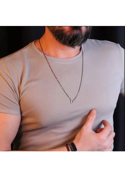 925 Ayar Gümüş Kare Erkek Kolye Silver modelleri