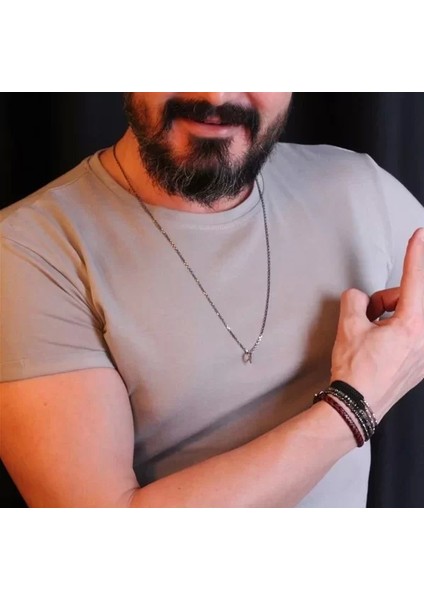 925 Ayar Gümüş Kare Erkek Kolye Silver indirimleri