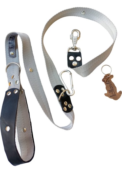 Köpek gezdirme tasması hakiki deri füme kolon yumuşak sık dokuma kalın metal kancalı genişlik:3cm uzunluk:120cm dog leash B5-3