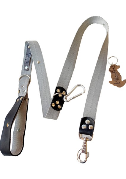 Köpek gezdirme tasması hakiki deri füme kolon yumuşak sık dokuma kalın metal kancalı genişlik:3cm uzunluk:120cm dog leash B5-3