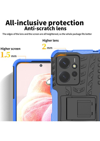 LR Joyful Xiaomi Redmi Note 12 4g Telefon Kılıfı, Pc+Tpu Çift Katman Şok Geçirmez Kickstand Kapak (Yurt Dışından)