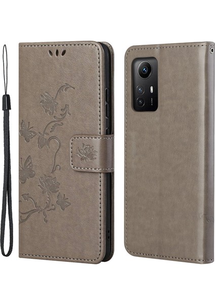 Xiaomi Redmi Note 12S 4g Deri Telefon Kılıfı Kelebek Flip Stand Cüzdan Kapağı (Yurt Dışından)