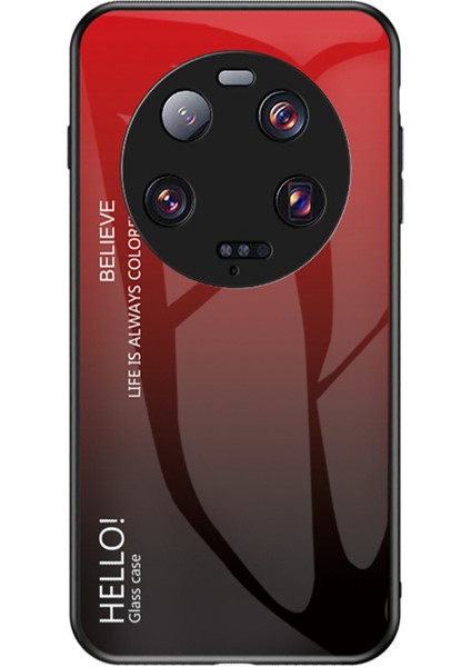 Xiaomi 13 Ultra Gradyan Temsilli Cam Telefon Kılıfı Pc+Tpu Çizgiye Karşı Kapak (Yurt Dışından)