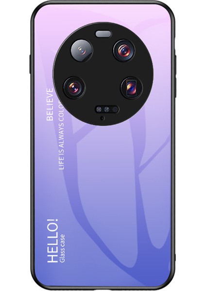 Xiaomi 13 Ultra Gradyan Temsilli Cam Telefon Kılıfı Pc+Tpu Çizgiye Karşı Kapak (Yurt Dışından)