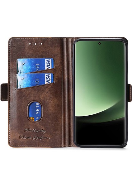 Xiaomi 13 Ultra Pu Deri Stand Kapağı Kontrast Renkli Flip Cüzdan Telefon Kılıfı (Yurt Dışından) fırsatları