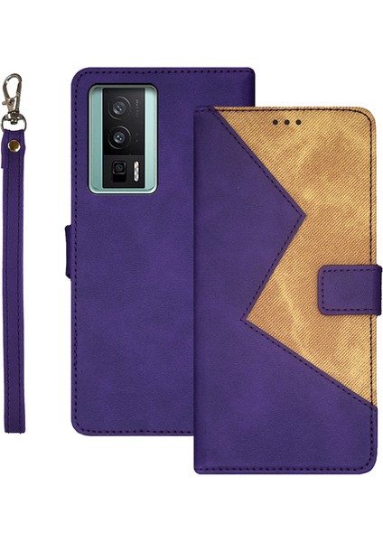 Xiaomi Redmi K60 5g / Redmi K60 Pro 5g Kart Yuvaları Renkli Bir Ekleme Deri Manyetik Telefon Kılıfı Bilek Kayışı (Yurt Dışından)