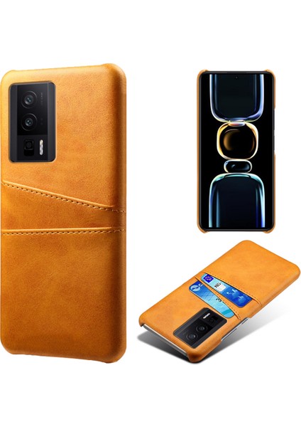Xiaomi Redmi K60 5g / K60 Pro 5g Pu Deri + Sert Pc Telefon Kılıfı Çift Kart Tutucu Ultra Ince Koruyucu Kabuk Kapağı (Yurt Dışından)