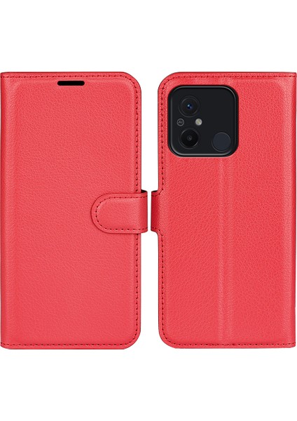 LR Joyful Xiaomi Redmi Koruyucu Telefon Kılıfı 12C 4g Litchi Doku Doku Anti-Çizelge Deri Deri Kapak Cüzdan Standı (Yurt Dışından)