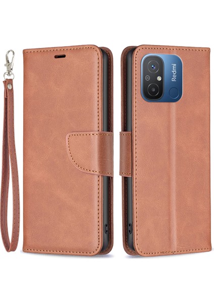 LR Joyful Xiaomi Redmi 12C 4g Cüzdan Telefon Kılıfı Anti-Çizgi Standı Kapak Strap ile Flip Deri Kapağı (Yurt Dışından)