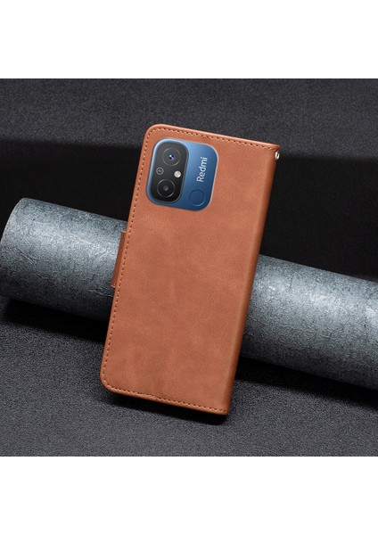 LR Joyful Xiaomi Redmi 12C 4g Cüzdan Telefon Kılıfı Anti-Çizgi Standı Kapak Strap ile Flip Deri Kapağı (Yurt Dışından)