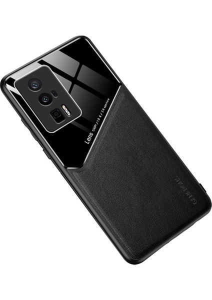 Xiaomi Redmi K60 5g / K60 Pro 5g Deri Kaplamalı Tpu + Pc Kapağı Manyetik Araç Tutucu Telefon Kılıfı (Yurt Dışından)