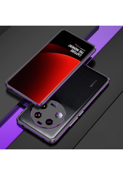 Xiaomi 13 Ultra Anti-Çizelge Anti Tele Kılıfı Pu Deri+Metal Çerçeve Kamera Lens Kapağı ile Ince Kabuk (Yurt Dışından) indirimleri