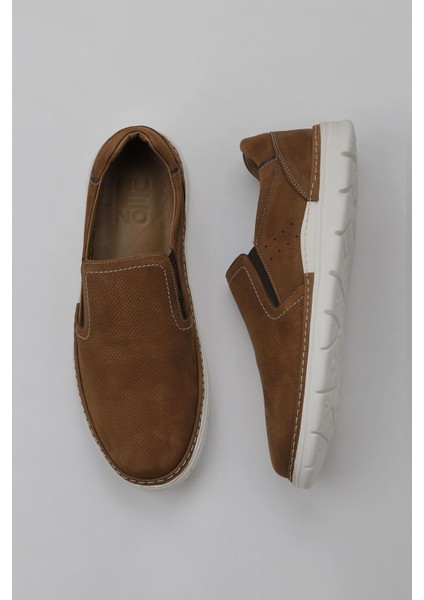 Bueno Shoes Taba Dante Baskılı Deri Erkek Loafer 07M1738E197