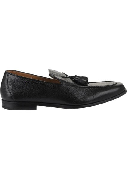 Bueno Shoes Siyah Flotter Deri Erkek Loafer 09MA001