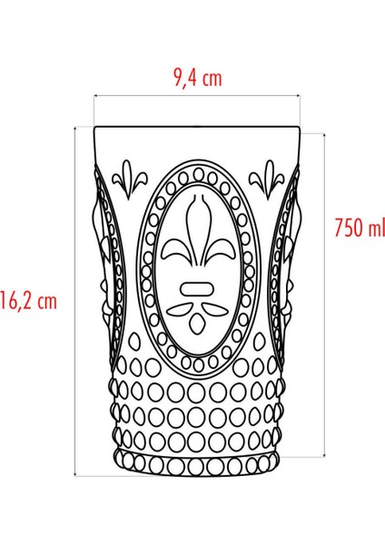 Akrilik Mürdüm 6'lı Uzun Bardak & Su Meşrubat Bardağı 750 ml ( Büyük Boy & Cam Değildir )