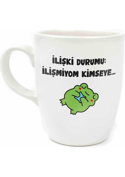 Ilişmiyom Kimseye... Krem Oval Kupa