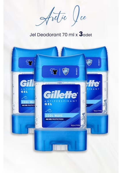 Antiperspirant Gel Cool Wave 70 ml x 3 Adet