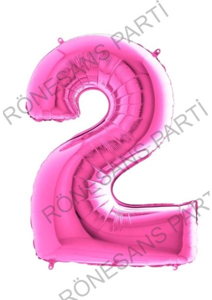 Fuşya Pembe Folyo Rakam Balon 100 cm 2