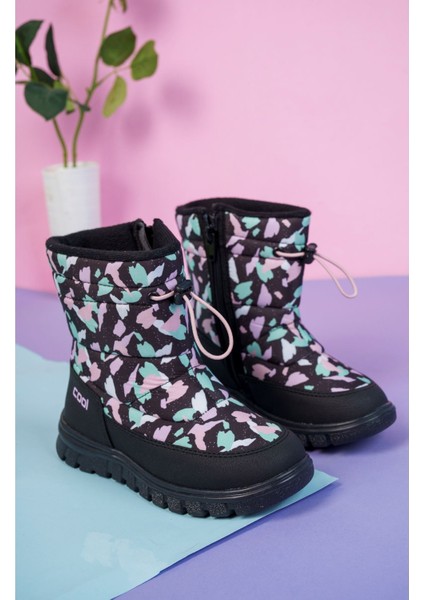 Lastikli Siyah Desenli Çocuk Kar Botu fiyatları