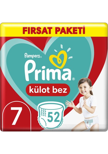 Prima Külot Bebek Bezi Fırsat Paketi 7 Beden 52 Adet