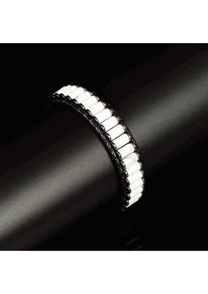 Havlit & Hematit Taşı Silindir Bileklik, Unisex / Kadın / Erkek
