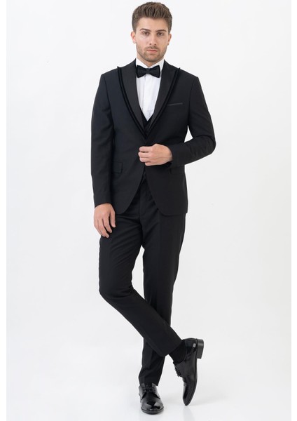 Guadalajara D114 Slim Fit Damatlık Takım Elbise Siyah