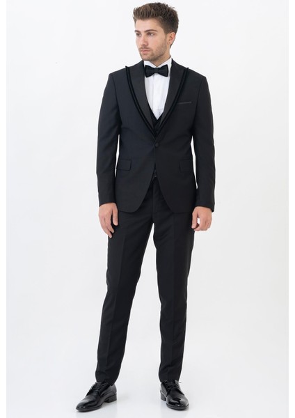 Guadalajara D114 Slim Fit Damatlık Takım Elbise Siyah fiyatları