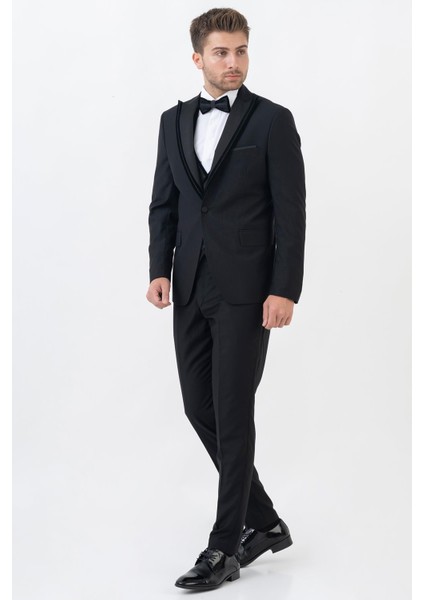 Guadalajara D114 Slim Fit Damatlık Takım Elbise Siyah modelleri