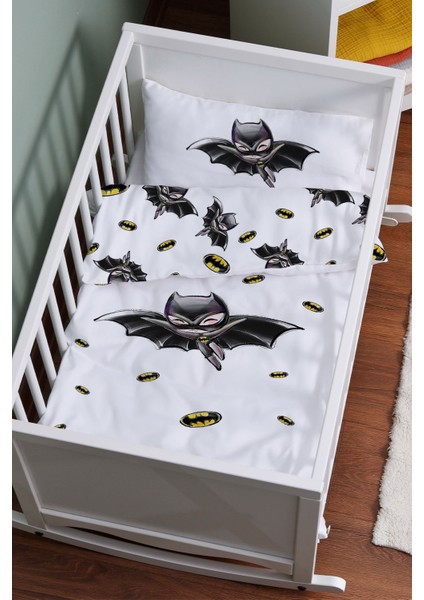 Tuğba Kuğu Anne Yanı Beşik Nevresim Takımı (60X100) - For Baby Serisi - Bebek Batman