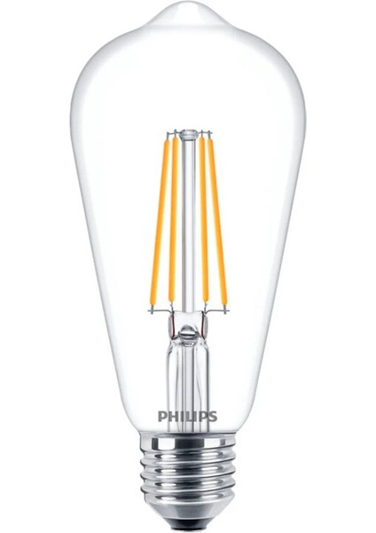 Philps LED Classic 7W/60W ST64 E27 Dim Edilemez 2700K (Sarı) LED Filament Ampul