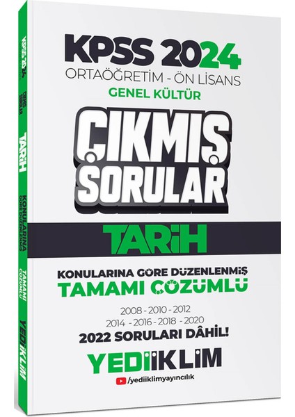 KPSS 2024 Ortaöğretim-Ön Lisans Tarih Konularına Göre Çıkmış Sorular