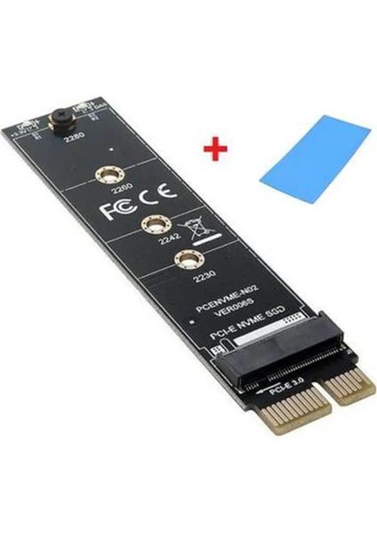 M.2 Nvme SSD Ngff To Pcie 3.0 X1 Adaptör M Key Kart Çevirici Dönüştürücü + Termal Pad