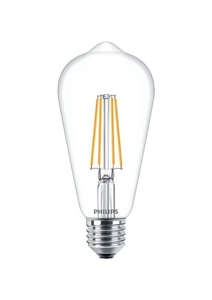 Philps LED Classic 7W/60W ST64 E27 Dim Edilemez 2700K (Sarı) LED Filament Ampul 2 Adet