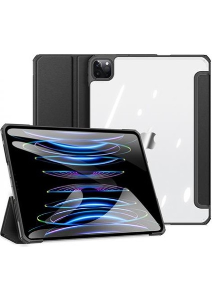 Uyku Modlu Standlı Şeffaf Arka Kapak iPad Pro 12.9 Kılıf iPad Pro 12.9 Tablet Kılıf 2022-2021-2020-2018