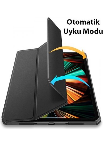 Uyku Modlu Standlı Şeffaf Arka Kapak iPad Pro 12.9 Kılıf iPad Pro 12.9 Tablet Kılıf 2022-2021-2020-2018