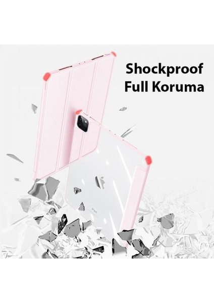 Uyku Modlu Standlı Şeffaf Arka Kapak iPad Pro 12.9 Kılıf iPad Pro 12.9 Tablet Kılıf 2022-2021-2020-2018 fırsatları