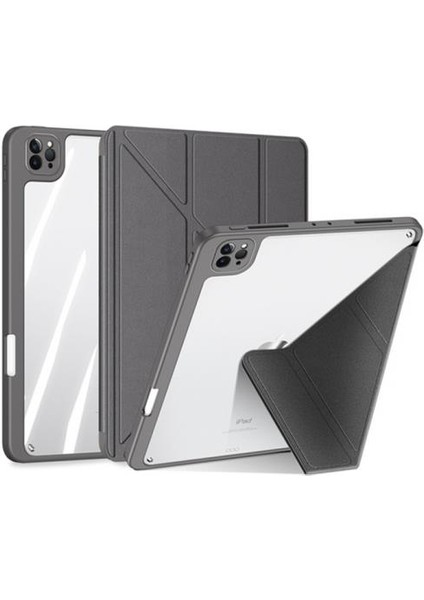 Kalem Yerli Standlı Şeffaf Arka Kapak iPad Pro 12.9 Kılıf Tablet Kılıfı Manyetik iPad Pro 12.9 2022-2021-2020-2018
