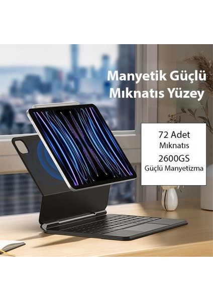 iPad Pro 11 Magic Keyboard Kılıf Bluetooth Klavye iPad Pro 11 Kılıf Klavye Manyetik Kapak