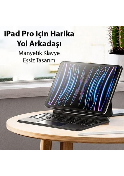 iPad Pro 11 Magic Keyboard Kılıf Bluetooth Klavye iPad Pro 11 Kılıf Klavye Manyetik Kapak