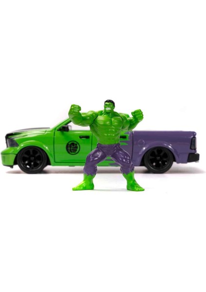 Jada Toys 1:24 Marvel Avengers 2014 Ram 1500 Pickup Model Araba ve Hulk Figür